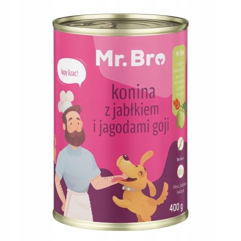 Zestaw Mr. Bro Pies Konina z jabłkiem i goji 6x400g