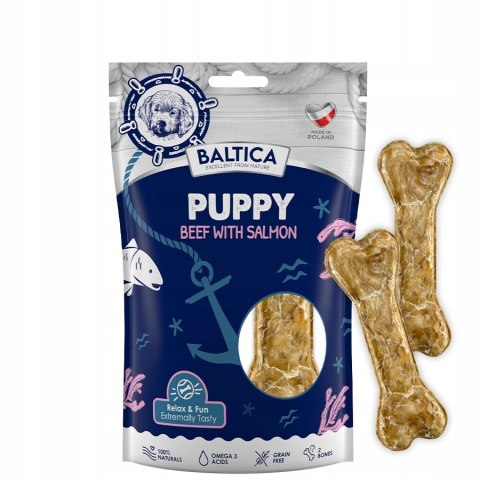 BALTICA Kość do żucia dla szczeniąt JUNIOR PUPPY łosoś z wołowiną 2 sztuki