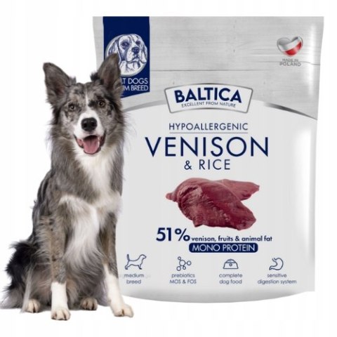 Baltica Adult Venison&Rice M 1kg Dziczyzna Karma dla średnich