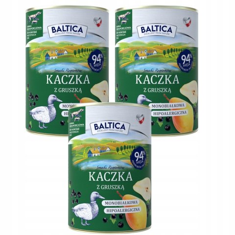 Baltica Kaczka z Gruszką 3x400 mokra karma dla psa dorosłego pyszna