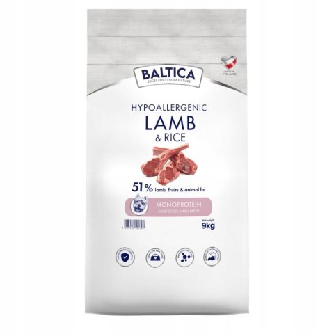 Baltica Nutraceutic Adult Jagnięcina z Ryżem XS/S 12kg Hipoalergiczna Karma