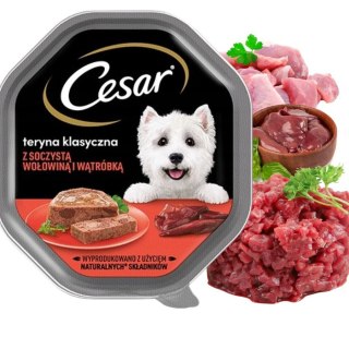 Cesar mokra karma dla psa wołowina i wątróbka w terynie tacka 150 g