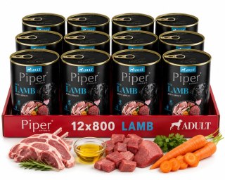 Dolina Noteci Piper z jagnięciną i marchewką PUSZKA dla psa 12x800g karma