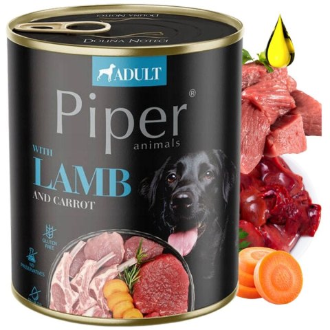 Dolina Noteci Piper z jagnięciną i marchewką PUSZKA dla psa 800g karma