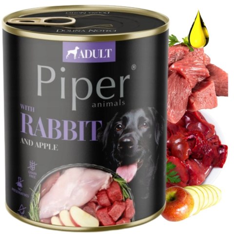 Dolina Noteci Piper z królikiem i jabłkiem dla psa 800g duże puszki