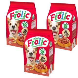 FROLIC WOŁOWINA sucha karma dla psa małe rasy 3X800g półmiękkie krążki