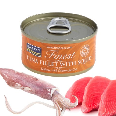 Fish4Cats TUNA FILLET WITH SQUID Filety Tuńczyka z Kałamarnicami 70g
