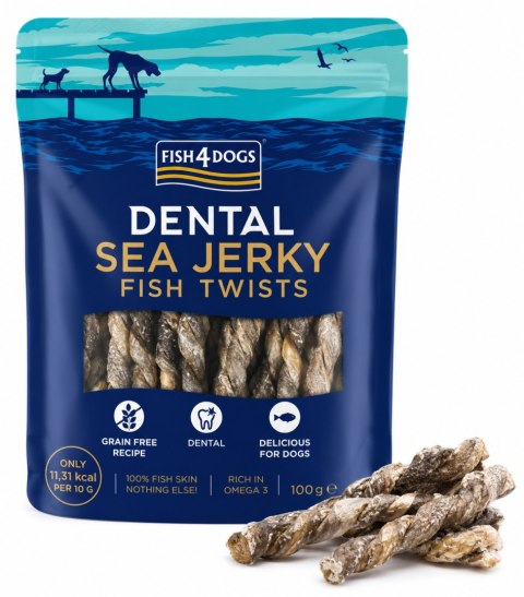 Fish4Dogs Dental Sea Jerky Fish Twists GRYZAK dla psa 100g smaczki