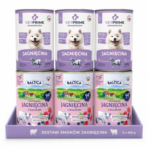Karma Mokra dla Psa Jagnięcina Monoproteinowa Baltica VetPrime 6x400g