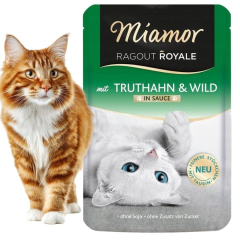 MIAMOR RAGOUT ROYALE - Indyk z Dziczyzną w sosie 6x100g mokra karma dla kota