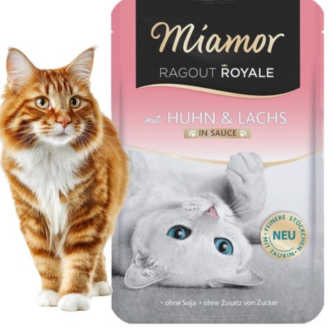 MIAMOR RAGOUT ROYALE - Kurczak i Łosoś w sosie 6x100g mokra karma dla kota