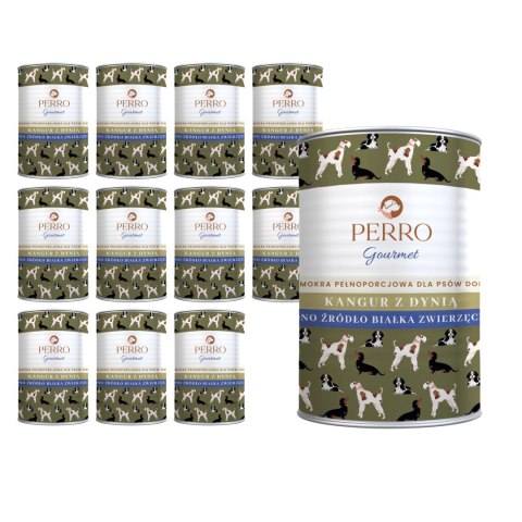 PERRO KANGUR Z DYNIĄ 12X400 MOKRA KARMA PUSZKI DLA PSA DOROSŁEGO