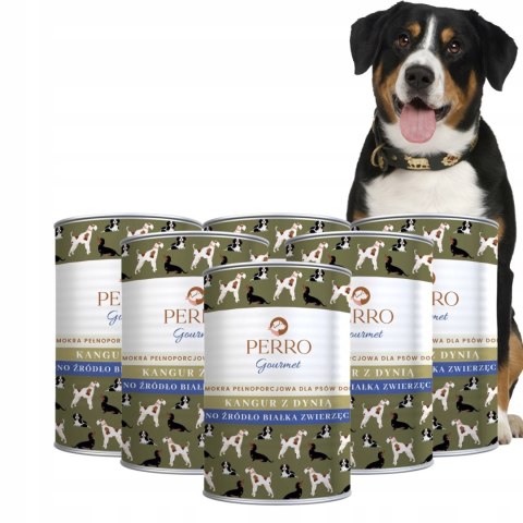 PERRO KANGUR Z DYNIĄ 8X400 MOKRA KARMA PUSZKI DLA PSA DOROSŁEGO