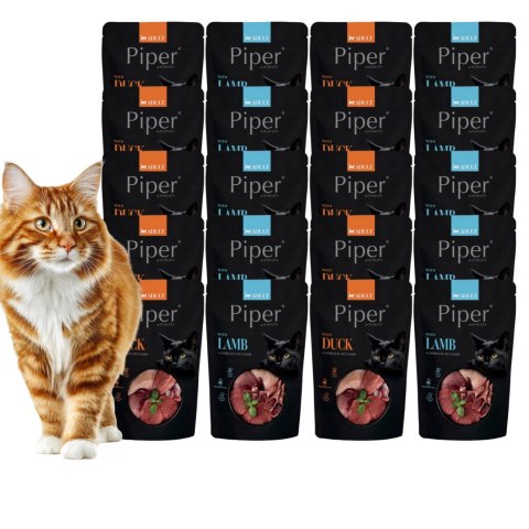 PIPER CAT MIX ADULT 40X100 g NOWE SMAKI JAGNIECINA KACZKA