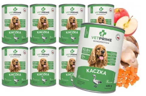 VetPrime Monobiałkowa Kaczka 8x400g karma mokra dla psa HYPOALERGICZNA