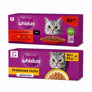 WHISKAS Karma Mokra dla Kota MIX Sos Galaretka 160x85g 2 Boxy