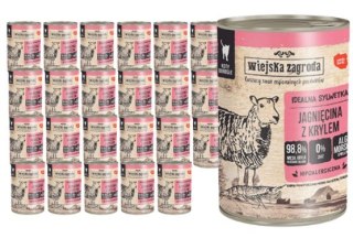 Wiejska Zagroda Jagnięcina z Krylem 24X400g Karma Mokra dla Kota Bezzbożowa Premium Adult