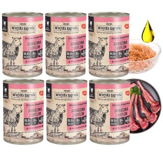 Wiejska Zagroda Jagnięcina z Krylem 6X400g Karma Mokra dla Kota Bezzbożowa Premium Adult