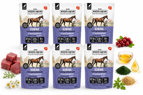 Wiejska Zagroda Konina Monoproteinowa Karma Mokra dla Psa Saszetka 6x500g
