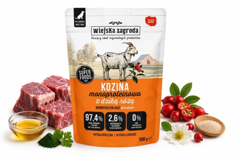 Wiejska Zagroda Kozina Monoproteinowa Karma Mokra dla Psa Saszetka 6x500g