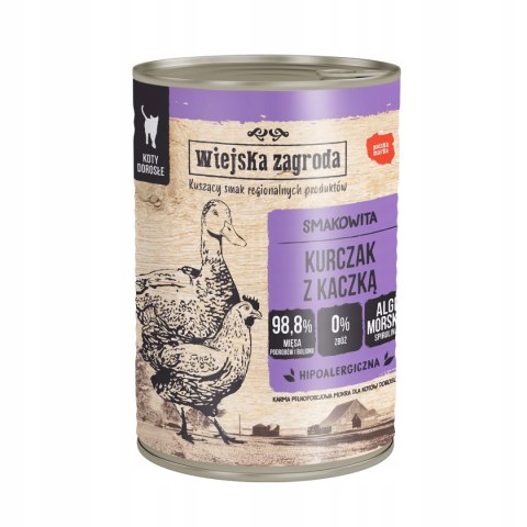 Wiejska Zagroda dla Kota 6x400g Kurczak z kaczką PUSZKI DLA KOTA