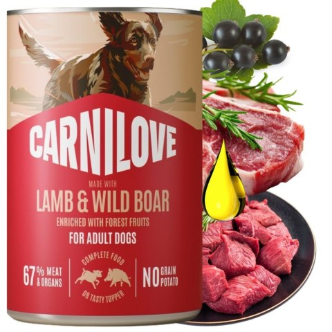 ZESTAW CARNILOVE DOG CAN LAMB&WILDBOAR 6X400g