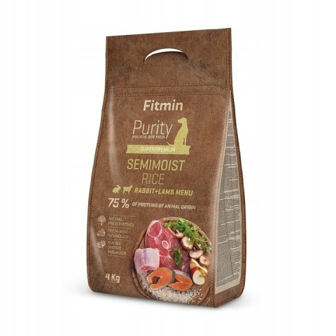 ZESTAW FITMIN PURITY RICE Semimoist Rabbit & Lamb 2X4kg półmiekka dla psa