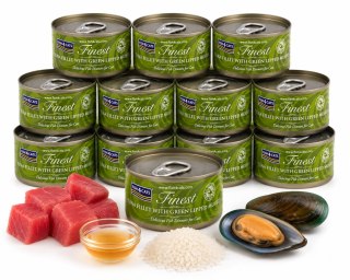 ZESTAW Fish4Cats Filety Tuńczyk z Omułkiem Zielonowargowym 10x70g dla Kota