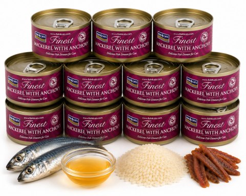 ZESTAW Fish4Cats Finest Makrela z Anchois 10X70g Karma dla Kota