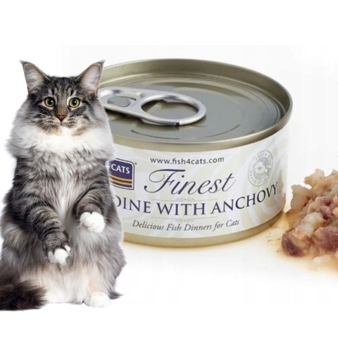 ZESTAW Fish4Cats SARDINE ANCHOVY Sardynka 10X70g mokra karma dla kota