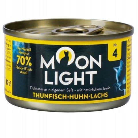 ZESTAW MOONLIGHT Nr4 Puszka DLA KOTA TUŃCZYK KURCZAK ŁOSOŚ 12X80g