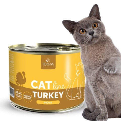 ZESTAW Pokusa CatLine karma mokra Turkey/Indyk 12X200g ADULT