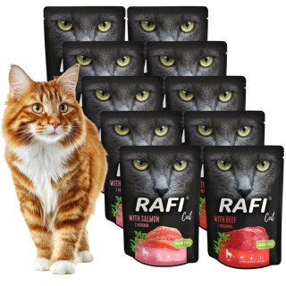 ZESTAW RAFI CAT 10x300 g - MIX SMAKÓW | ŁOSOŚ + WOŁOWINA |