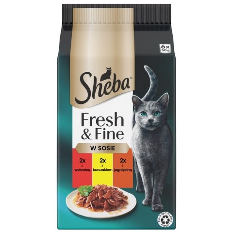 ZESTAW SHEBA MINI Dania mięsne w sosie 36x50g wołowina kurczak jagnięcina