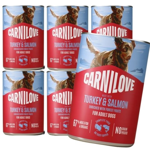 Zestaw CARNILOVE DOG CAN SALMON&TURKEY 6x400g