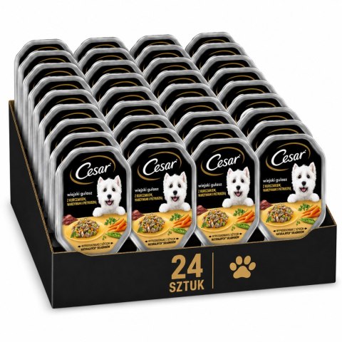 Zestaw Cesar Wiejski Gulasz Karma Mokra dla Psa Kurczak Warzywa 24x150g