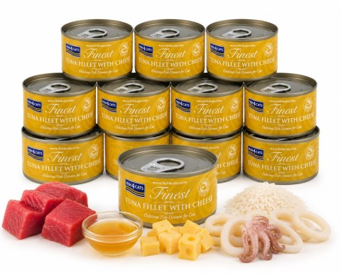 Zestaw Fish4Cats Finest Filety Tuńczyk z Serem 70g 10x70g