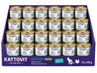 Zestaw KATTOVIT GASTRO układ pokarmowy INDYK puszka dla kota 24x85g