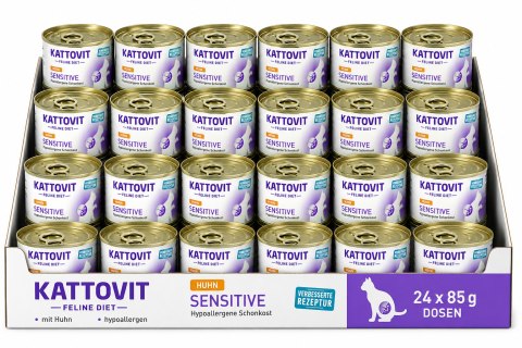Zestaw KATTOVIT SENSITIVE kot alergiczny hypoallergenic KURCZAK 24x185g