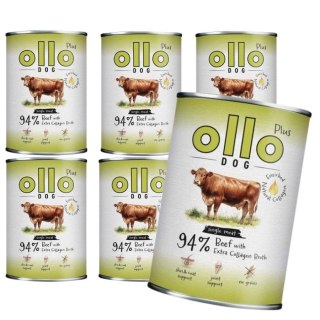 Zestaw OLLO PLUS KOLAGEN - WOŁOWINA 6x400g - MONOBIAŁKOWA KARMA MOKRA DLA PSA