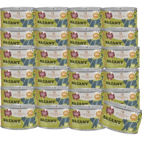 Zestaw - PERRO CATERING karma dla kotów Bażant 24 x 185g