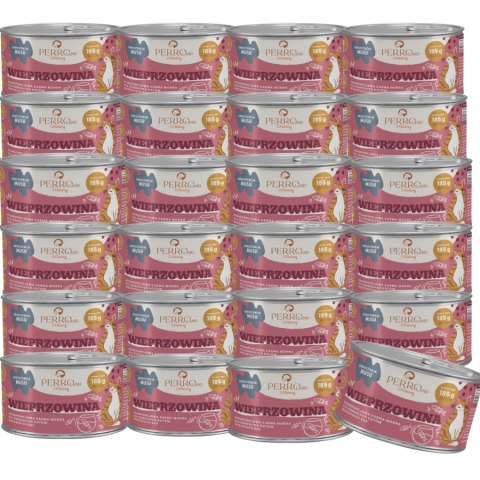 Zestaw - PERRO CATERING karma dla kotów Wieprzowina 24 x185g