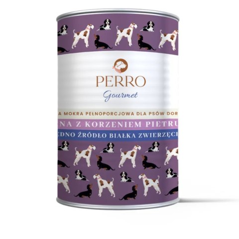 Zestaw PERRO Gourmet Sarna z korzeniem pietruszki dla psów dorosłych 12X400g