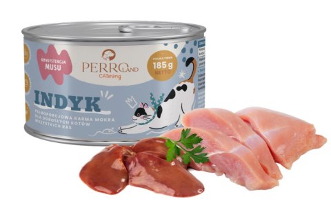 Zestaw - PERRO Indyk - karma mokra dla kotów - PERROland CATering - 6 x 185g