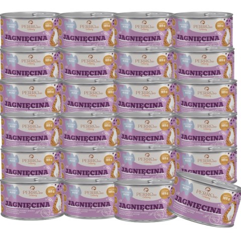 Zestaw - PERRO Jagnięcina - karma mokra dla kotów PERROland CATering 24 x 185g