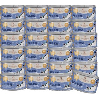 Zestaw PERRO Jeleń - karma mokra dla kotów PERROland CATering 24 x 185g