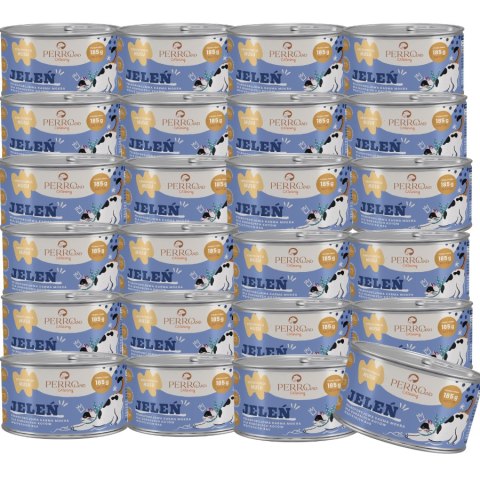 Zestaw PERRO Jeleń - karma mokra dla kotów PERROland CATering 24 x 185g