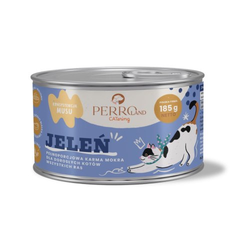 Zestaw PERRO Jeleń - karma mokra dla kotów PERROland CATering 24 x 185g