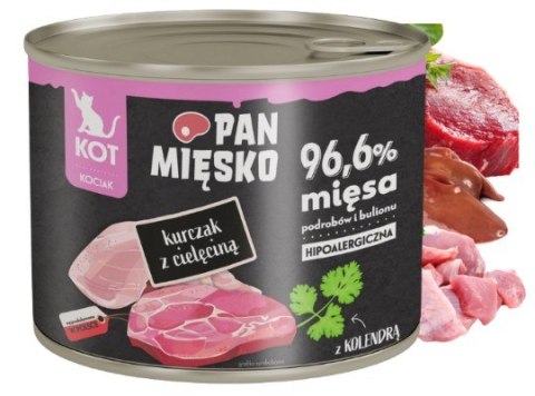 Zestaw Pan Mięsko Kociak Kurczak z cielęciną 12x200g