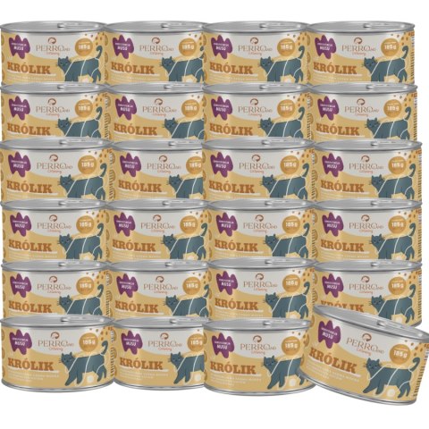 Zestaw - Perro CATERING karma dla kotów Królik 24 x 185g
